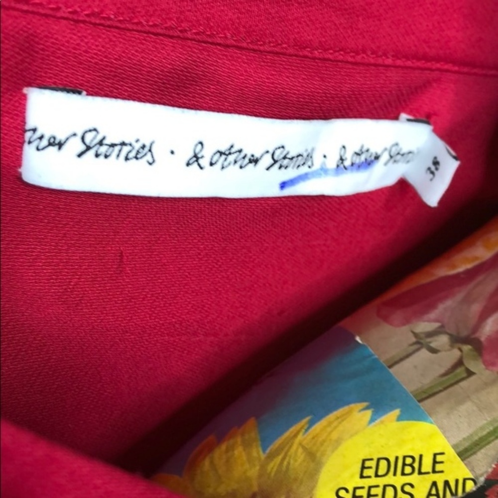 & Other Stories Long Sleeve Front Zip Layer Cerise - Picture 8 of 8